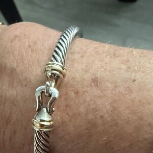 David Yurman Silver and Gold Cable Bracelet